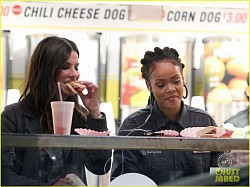 A quick bite on the set!